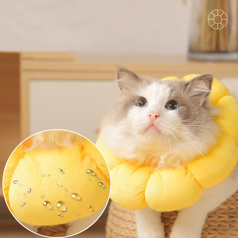 고양이 콘 칼라 애완 동물 고양이 수술 후 상처 보호 칼라 조정 가능한 엘리자베스 칼라 핥는 상처 회복 칼라 방지